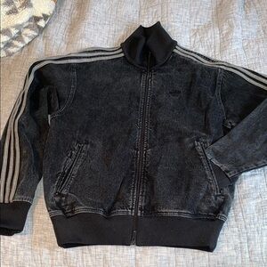Adidas originals Black Denim Firebird Bomber Jacket NWOT - Rare